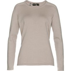 Sweter z połyskującymi kamieniami bonprix kamienisty. Szare swetry klasyczne damskie marki bonprix. Za 54,99 zł.