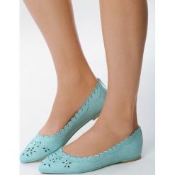 Miętowe Balerinki Newish. Zielone baleriny damskie Born2be, bez wzorów, bez obcasa, na płaskiej podeszwie. Za 49,99 zł.