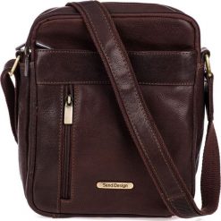 Sendi Design torba crossbody unisex CT-713 brązowa. Pomarańczowe torebki klasyczne damskie Sendi Design, bez wzorów, bez dodatków. Za 359,00 zł.