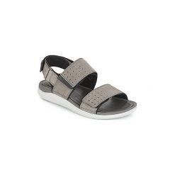 Sandały Clarks Garratt Active. Szare sandały damskie Clarks, bez wzorów, bez obcasa, bez zapięcia. Za 257,40 zł.