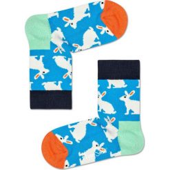 Happy Socks - Skarpetki dziecięce 15-34. Fioletowe skarpetki dziewczęce Happy Socks, bez wzorów, z elastanu. Za 24,90 zł.