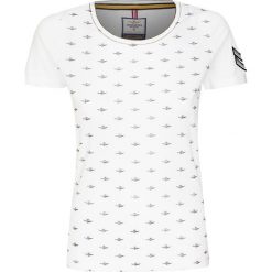 T-shirt AERONAUTICA MILITARE. Niebieskie bluzki damskie Aeronautica Militare, z aplikacjami, z bawełny, z okrągłym kołnierzem. W wyprzedaży za 272,00 zł.