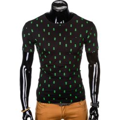 T-SHIRT MĘSKI Z NADRUKIEM S1006 - CZARNY. Czarne t-shirty męskie marki Ombre Clothing, s, z nadrukiem. Za 29,00 zł.