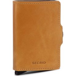 Mały Portfel Męski SECRID - Twinwallet TV Vintage Ochre. Żółte portfele męskie Secrid, bez wzorów, ze skóry. Za 339,00 zł.