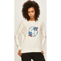 Desigual Sport - Bluza. Białe bluzy sportowe damskie Desigual Sport, s, z nadrukiem, z elastanu, bez rękawów, bez kaptura. Za 249,90 zł.