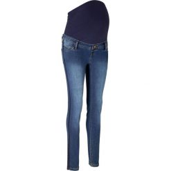 Dżinsy ciążowe SKINNY bonprix niebieski. Niebieskie jeansy damskie bonprix, z jeansu. Za 129,99 zł.