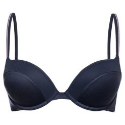 Biustonosz push-up TOMMY HILFIGER 1387905867. Niebieskie biustonosze TOMMY HILFIGER, bez wzorów, z elastanu. W wyprzedaży za 149,00 zł.