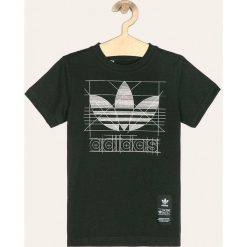 Adidas Originals - T-shirt dziecięcy 128-176 cm. Czarne t-shirty chłopięce adidas Originals, z nadrukiem, z bawełny, bez rękawów. W wyprzedaży za 69,90 zł.
