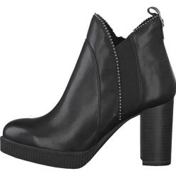 Tamaris Damskie botki 1-1-25009-23-001 Black (rozmiar 41). Czarne botki damskie Tamaris, z materiału, na wysokim obcasie, bez zapięcia. Za 401,00 zł.