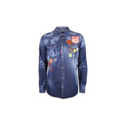 Koszule z długim rękawem Dsquared S74DM0103. Niebieskie koszule męskie Dsquared, s, bez wzorów, bez kołnierzyka, z długim rękawem. Za 1799,00 zł.