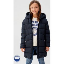 Mango Kids - Kurtka dziecięca Alilong 110-164 cm. Niebieskie kurtki dziewczęce Mango Kids, bez wzorów, z poliesteru, krótkie, bez kaptura. Za 139,90 zł.