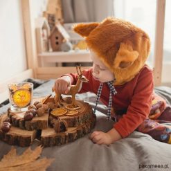 Czapka bonetka Lis. Brązowe czapeczki niemowlęce Pakamera, z bawełny. Za 78,00 zł.