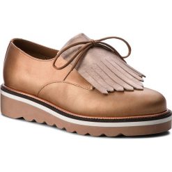 Oxfordy TOMMY HILFIGER - Pearlized Leather Lace Up Shoe FW0FW02937 Summer Cognac 929. Czarne jazzówki damskie marki TOMMY HILFIGER, z materiału, z okrągłym noskiem, na obcasie. Za 599,00 zł.