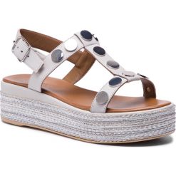 Espadryle INUOVO - 117012 Ice. Szare klapki damskie marki Inuovo, bez wzorów, ze skóry, bez obcasa. Za 389,00 zł.