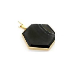 Colare Modern Agat sześciokąt złoto. Czarne naszyjniki damskie marki Brazi druse jewelry, na imprezę, z agatem, srebrne. Za 170,00 zł.