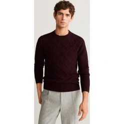 Mango Man - Sweter Trenci. Brązowe swetry męskie Mango Man, s, bez wzorów, z wełny, z okrągłym kołnierzem, bez kaptura. Za 199,90 zł.