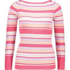 Sweter w kolorze fuksji. Różowe swetry damskie Benetton, xs, w paski, z bawełny, bez rękawów, bez kaptura. W wyprzedaży za 64,95 zł.