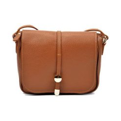Torebki klasyczne damskie: Skórzana torebka w kolorze jasnobrązowym – (S)21 x (W)25 x (G)6 cm