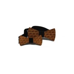 Zestaw Tata+Syn Rowery. Pomarańczowe muszki męskie marki The bow bow ties, w paski, z dzianiny. Za 129,00 zł.
