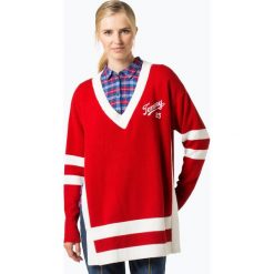 Tommy Jeans - Sweter damski, czerwony. Czerwone swetry oversize damskie Tommy Jeans, l, z jeansu. Za 599,95 zł.