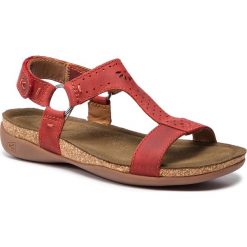 Sandały KEEN - Kaci Ana T-strap Sandal 1020442 Bossa Nova. Czerwone klapki damskie marki Keen, bez wzorów, ze skóry, bez obcasa. Za 399,95 zł.