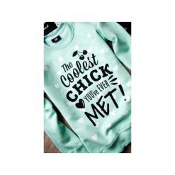 Bluzy rozpinane damskie: BLUZA MIĘTOWA ,,THE COOLEST CHICK"