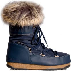 Buty MOON BOOT MONACO LOW WP 2. Niebieskie buty trekkingowe damskie na zimę. W wyprzedaży za 581,00 zł.