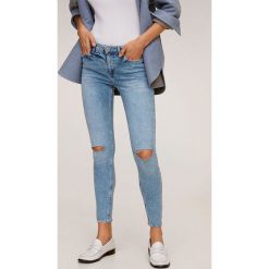 Mango - Jeansy KIm. Niebieskie jeansy damskie Mango, bez wzorów, z elastanu, z obniżonym stanem. Za 119,90 zł.