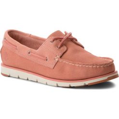 Mokasyny TIMBERLAND - Camden Falls Suede A1MW8 Crabapple. Pomarańczowe mokasyny damskie Timberland, na co dzień, bez wzorów, ze skóry, bez obcasa, na płaskiej podeszwie, bez zapięcia. W wyprzedaży za 359,00 zł.