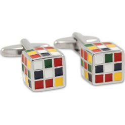 Tematyczne Męskie Spinki do Mankietów -ALTIES- KOSTKA RUBIKA, Kolorowa, Logika SPMALT0281. Spinki do mankietów męskie Alties, z mosiądzu. Za 45,00 zł.