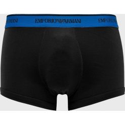 Emporio Armani - Bokserki. Niebieskie bokserki męskie Emporio Armani, bez wzorów, z elastanu. W wyprzedaży za 79,90 zł.