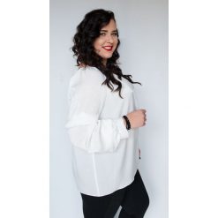 Ecru bluzka Angela hiszpanka MODA XXL. Czerwone bluzki damskie Moda Size Plus Iwanek, xl, bez wzorów, bez kołnierzyka, bez rękawów. Za 109,00 zł.