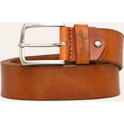 Wrangler - Pasek skórzany. Żółte paski męskie Wrangler, w paski, ze skóry. W wyprzedaży za 109,90 zł.