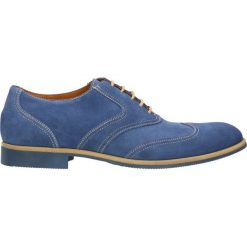 Półbuty ANDY. Niebieskie półbuty męskie marki Gino Rossi, bez wzorów, ze skóry, eleganckie, na sznurówki. Za 179,90 zł.