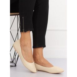 Baleriny damskie beżowe CC108 BEIGE. Brązowe baleriny damskie obuwie damskie, bez wzorów, ze skóry ekologicznej, eleganckie, bez obcasa. Za 65,99 zł.
