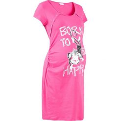 Koszula nocna ciążowa i do karmienia bonprix różowy. Różowe koszule nocne ciążowe bonprix, z bawełny, eleganckie. Za 44,99 zł.