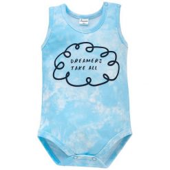 Pinokio Body Chłopięce Ocean´S Dream 62 Turkusowe. Niebieskie body niemowlęce Pinokio, na lato, bez wzorów, z bawełny, bez rękawów. Za 35,00 zł.