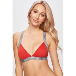 Emporio Armani - Biustonosz. Czerwone biustonosze Emporio Armani, z haftami, z elastanu. W wyprzedaży za 129,90 zł.