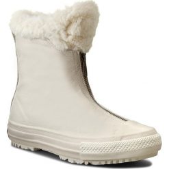 Botki CONVERSE - Ctas Boot Shroud Leather+Fur X 553351C Parchment/Egret/Egret. Białe botki damskie marki Converse, ze skóry, sportowe, bez obcasa, bez zapięcia. W wyprzedaży za 359,00 zł.