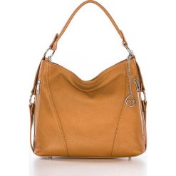 Torebki klasyczne damskie: Skórzana torebka w kolorze jasnobrązowym – 35 x 29 x 12 cm