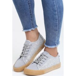 Szare Trampki Pause. Szare espadryle damskie Born2be, bez wzorów, z koronki, bez obcasa, na płaskiej podeszwie. Za 39,99 zł.