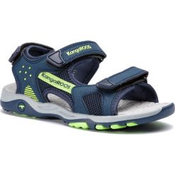Sandały KANGAROOS - K-Celtic 18337 000 4054 D Dk Navy/Lime. Niebieskie sandały chłopięce marki KangaROOS, ze skóry ekologicznej, bez zapięcia. Za 169,00 zł.