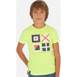 Mayoral - T-shirt dziecięcy 128-172 cm. Żółte t-shirty chłopięce Mayoral, z nadrukiem, z bawełny, bez rękawów. Za 64,90 zł.