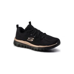 Skechers GRACEFUL 12615BKRG. Czarne buty sportowe damskie Skechers, bez wzorów, z materiału, sportowe. Za 199,99 zł.