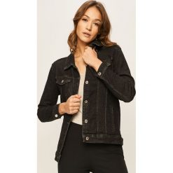 Answear - Kurtka jeansowa. Czarne kurtki damskie ANSWEAR, s, bez wzorów, z elastanu, krótkie, bez kaptura. W wyprzedaży za 139,90 zł.