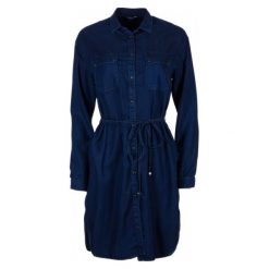 Pepe Jeans Sukienka Damska Monica L Ciemny Niebieski. Niebieskie sukienki damskie koktajlowe marki Pepe Jeans, na lato, l, z jeansu. W wyprzedaży za 418,00 zł.