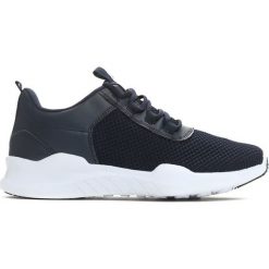Granatowe Buty Sportowe Sports Club. Niebieskie buty sportowe męskie Born2be, ze skóry, na sznurówki. Za 99,99 zł.