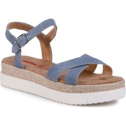 Sandały S.OLIVER - 5-28201-24 Jeans 847. Niebieskie klapki damskie S.Oliver, bez wzorów, z jeansu, bez obcasa. Za 239,00 zł.