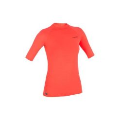 TOP UV surfing krótki rękaw 100 damski. Niebieskie topy damskie OLAIAN, l, bez wzorów, z elastanu, sportowe, bez kołnierzyka. Za 29,99 zł.