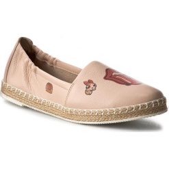 Espadryle NEŚCIOR - 098-E Puder R. Różowe espadryle damskie marki Neścior, bez wzorów, ze skóry, bez obcasa. W wyprzedaży za 209,00 zł.